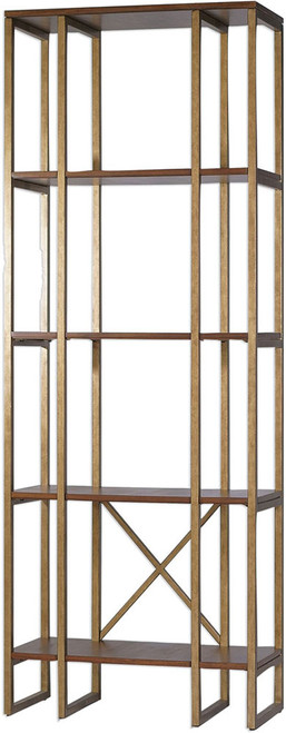 Uttermost 25347 Karishma Brushed Antique Gold Etagere