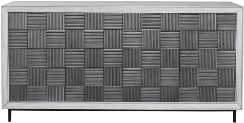 Uttermost 25489 Checkerboard Modern Gray and Black Cabinet