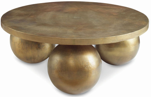 Uttermost 26000 Triplet Modern Heavily Oxidized Antique Brass Coffee Table