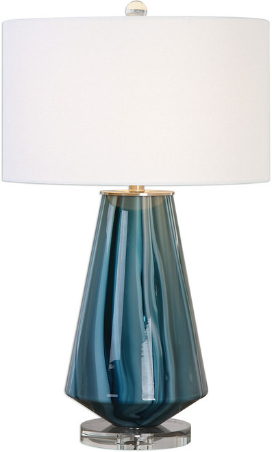 Uttermost 27225-1 Pescara Teal-Gray Glass Lamp
