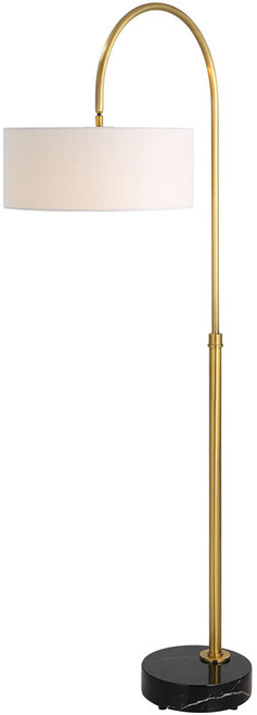 Uttermost 30136-1 Huxford Contemporary Antique Brushed Brass Arc Floor Lighting