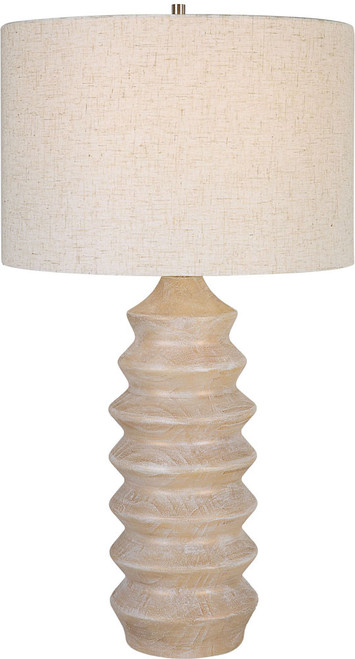 Uttermost 30195-1 Uplift Modern Bleached Wood / Nickel Plated Iron Table Light