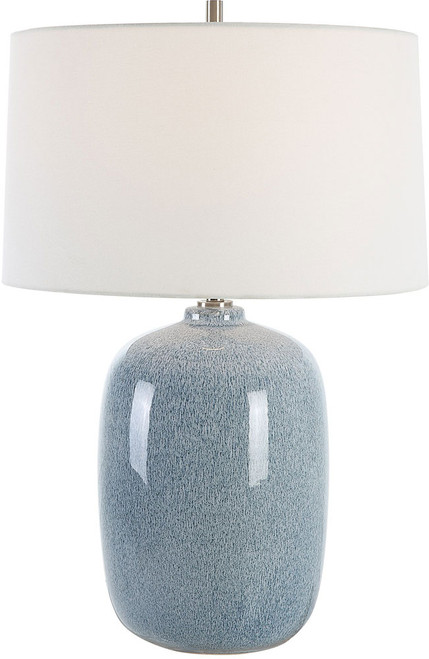 Uttermost 30249 Jubilee Modern Sky Blue Glaze with Cobalt Mottled Details Table Light