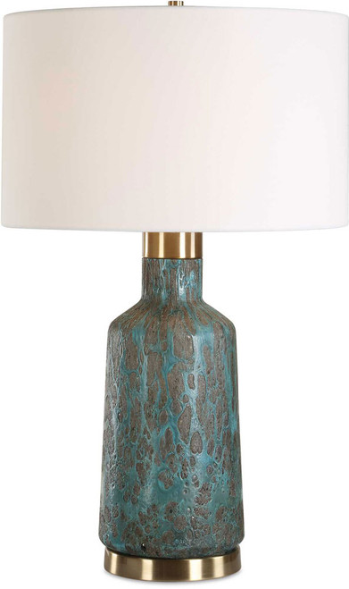 Uttermost 30559 Dauphine Modern Deep Teal Crackle Lighting Table Lamp