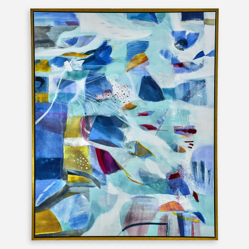 Uttermost 32318 The Story Of Water Contemporary Gold Finish Modern Canvas Art