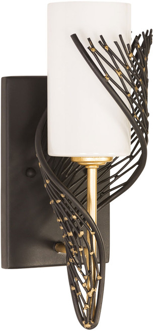 Varaluz 240K01RMBFG Flow Contemporary Matte Black / French Gold Wall Lighting