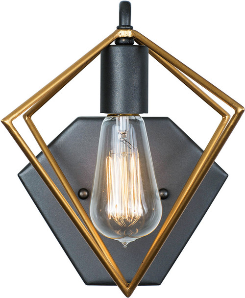 Varaluz 261B01AGRB Metropolis Contemporary Antique Gold/Rustic Bronze Wall Light Fixture