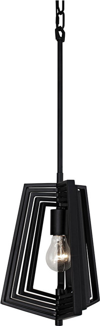 Varaluz 262P01BL Gymnast Modern Black Mini Pendant Hanging Light