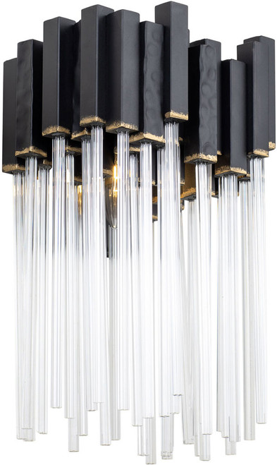 Varaluz 309W01MBFG Matrix Contemporary Matte Black / French Gold Wall Light Fixture