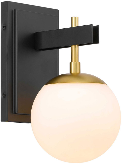 Varaluz 352B01BLSB Allie Modern Black / Satin Brass Sconce Lighting
