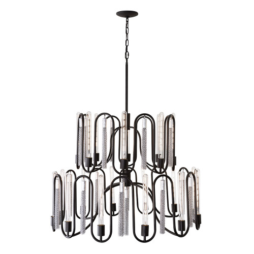 Varaluz 354P20MBCH Darden Contemporary Matte Black / Painted Chrome Chandelier Lamp