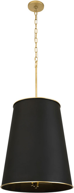 Varaluz 364F09MBFG Coco Modern Matte Black / French Gold Drop Ceiling Light Fixture