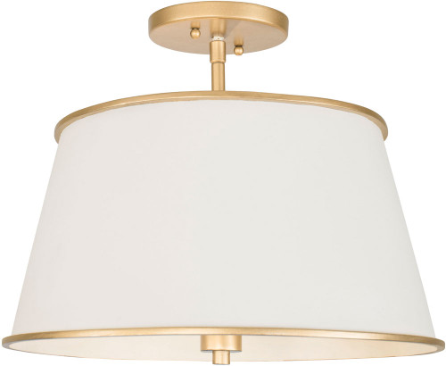 Varaluz 364S04MWFG Coco Modern Matte White / French Gold Flush Lighting