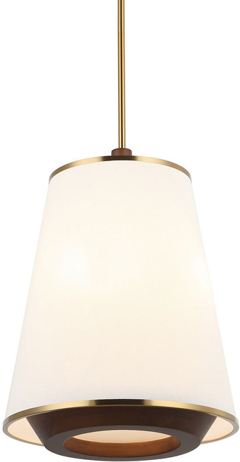 Varaluz 520F03SBW Desert Flyer Contemporary Satin Brass / Medium Walnut Entryway Light Fixture