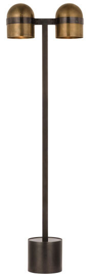 Visual Comfort Modern AKFL34127BDZ/BWB Octavia Modern Blackened Bronze / Bright Worn Brass LED Light Floor Lamp
