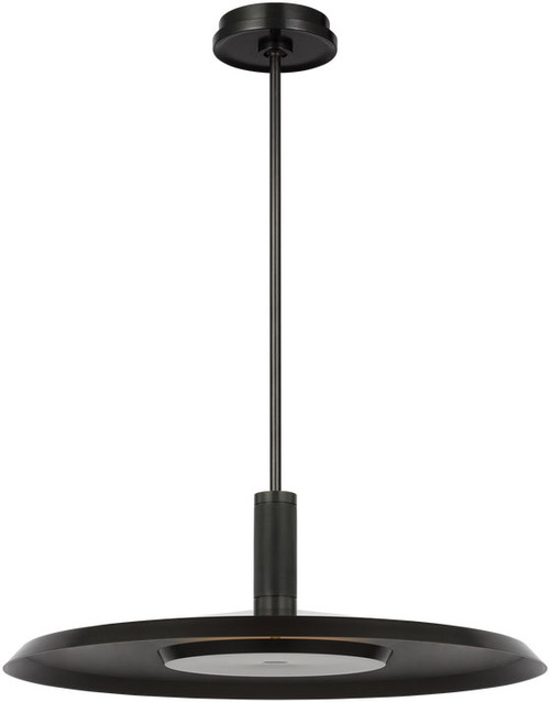 Visual Comfort Modern AKPD17127BZ Saucer Contemporary Dark Bronze LED 24" Pendant Lamp