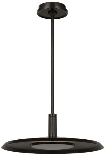 Visual Comfort Modern AKPD17027BZ/DB Saucer Contemporary Dark Bronze / Darkened Brass LED 18" Pendant Light