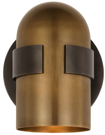 Visual Comfort Modern AKWS34027BDZ/BWB Octavia Modern Blackened Bronze / Bright Worn Brass LED Lighting Sconce
