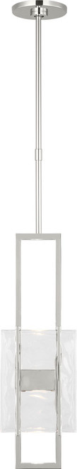 Visual Comfort Modern MDPD74227PNCG Duelle Modern Polished Nickel LED 19" Mini Hanging Light