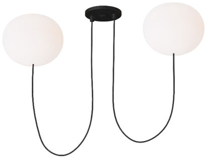 Visual Comfort Modern PBCH36227OPB Helium Modern Matte Black LED Chandelier Light