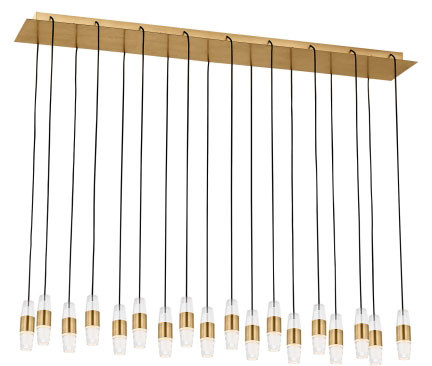 Visual Comfort Modern SLCH38627NB Lassell Contemporary Natural Brass LED Multi Pendant Lamp