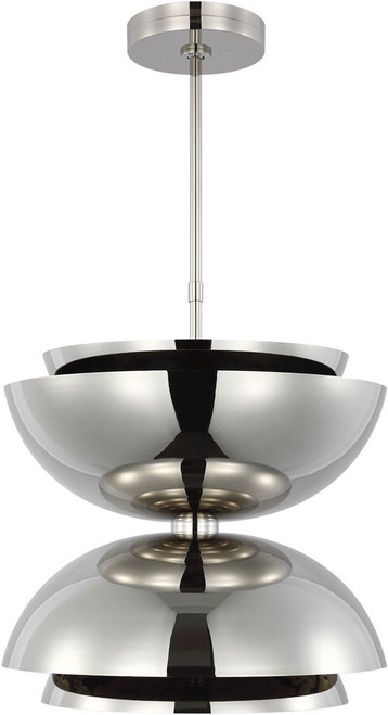 Visual Comfort Modern SLPD13227N Shanti Modern Polished Nickel LED 20.5" Pendant Light