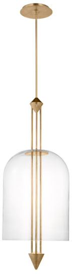 Visual Comfort Modern SLPD31727CNB Cathedral Contemporary Natural Brass LED 18" Ceiling Light Pendant