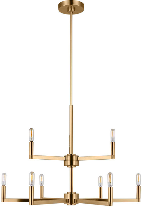 Visual Comfort Studio 3164209EN-848 Fullton Contemporary Satin Brass LED Chandelier Lighting