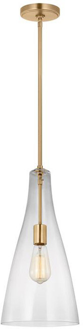 Visual Comfort Studio 6537001-848 Arilda Modern Satin Brass Mini Drop Ceiling Light Fixture