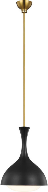 Visual Comfort Studio AEP1011BBSMBK Lucerne Modern Midnight Black and Burnished Brass Mini Drop Ceiling Light Fixture