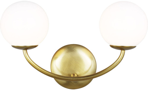 Visual Comfort Studio AEV1012BBS Galassia Contemporary Burnished Brass 2-Light Bathroom Vanity Lighting