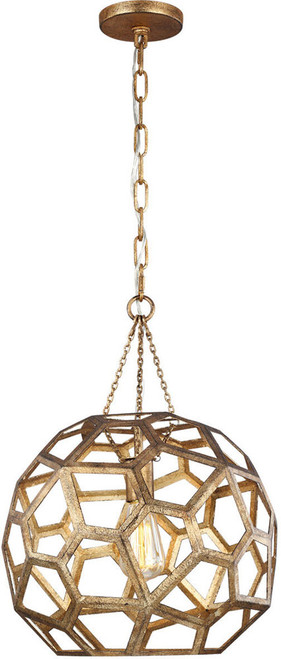 Visual Comfort Studio AP1061ADB Feccetta Contemporary Antique Gild 15" Ceiling Pendant Light