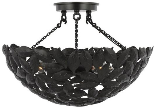 Visual Comfort Studio AF1173AI Kelan Modern Aged Iron Flush Mount Light Fixture