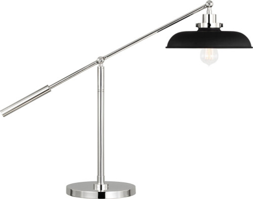 Visual Comfort Studio CT1111MBKPN1 Wellfleet Modern Midnight Black and Polished Nickel Desktop Lamp