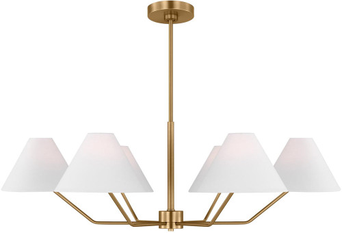 Visual Comfort Studio DJC1016SB Burke Satin Brass 38" Hanging Chandelier