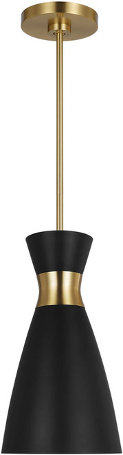 Visual Comfort Studio EP1221MBKBBS Heath Contemporary Midnight Black and Burnished Brass Mini Pendant Lamp