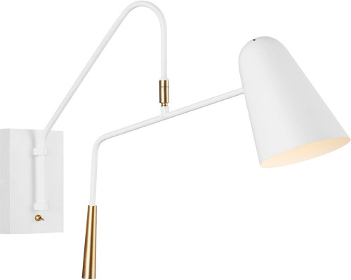 Visual Comfort Studio EW1041MWT Simon Modern Matte White Swing Arm Wall Lamp