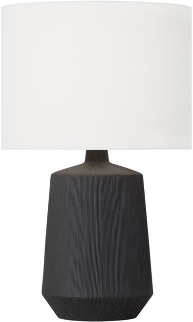Visual Comfort Studio HT1131RBC1 Panola Modern Rough Black Ceramic Table Top Lamp
