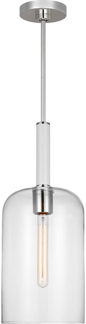 Visual Comfort Studio KSP1051PNGW Monroe Modern Polished Nickel Mini Pendant Lighting Fixture