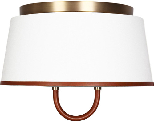 Visual Comfort Studio LF1002TWB Katie Modern Time Worn Brass Flush Mount Light Fixture