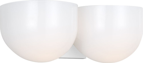 Visual Comfort Studio LXV1002MWT Cheverny Modern Matte White 2-Light Bathroom Light Fixture