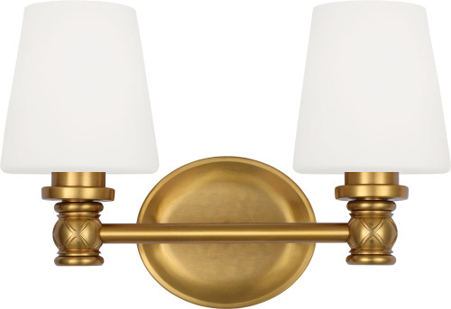 Visual Comfort Studio VS22102BBS Xavierre Burnished Brass 2-Light Bathroom Light Sconce