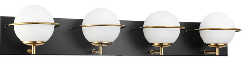 Vinci VL1002-4AB/BK Ricci Contemporary Aged Brass / Black LED 4-Light Bathroom Vanity Light
