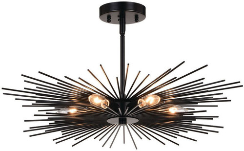 Vaxcel C0256 Nikko Modern Matte Black Flush Mount Ceiling Light Fixture