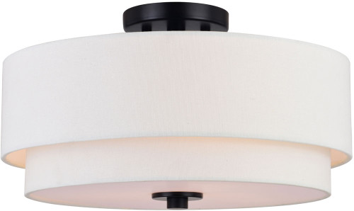 Vaxcel C0281 Burnaby Black 16" Flush Ceiling Light Fixture