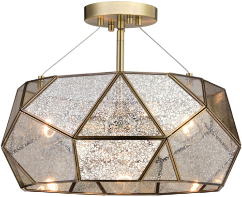 Vaxcel C0284 Euclid Modern Aged Brass Flush Lighting