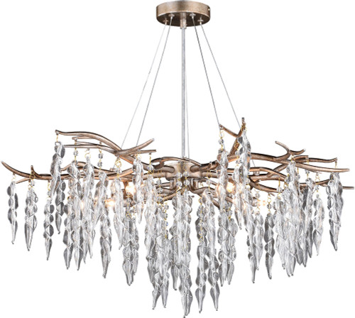 Vaxcel H0230 Rainier Modern Silver Mist Lighting Chandelier