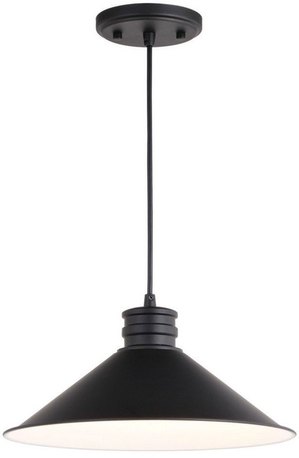 Vaxcel P0362 Akron Oil Rubbed Bronze and Matte White Hanging Pendant Light