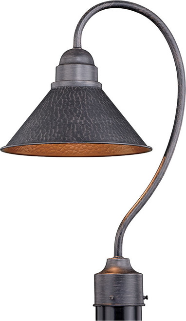 Vaxcel T0348 Outland Modern Outer Aged Iron with Inner Light Gold Exterior Post Lamp