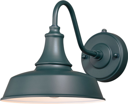 Vaxcel T0482 Dorado Contemporary Hunter Green with Inner White Outdoor 9" Lamp Sconce